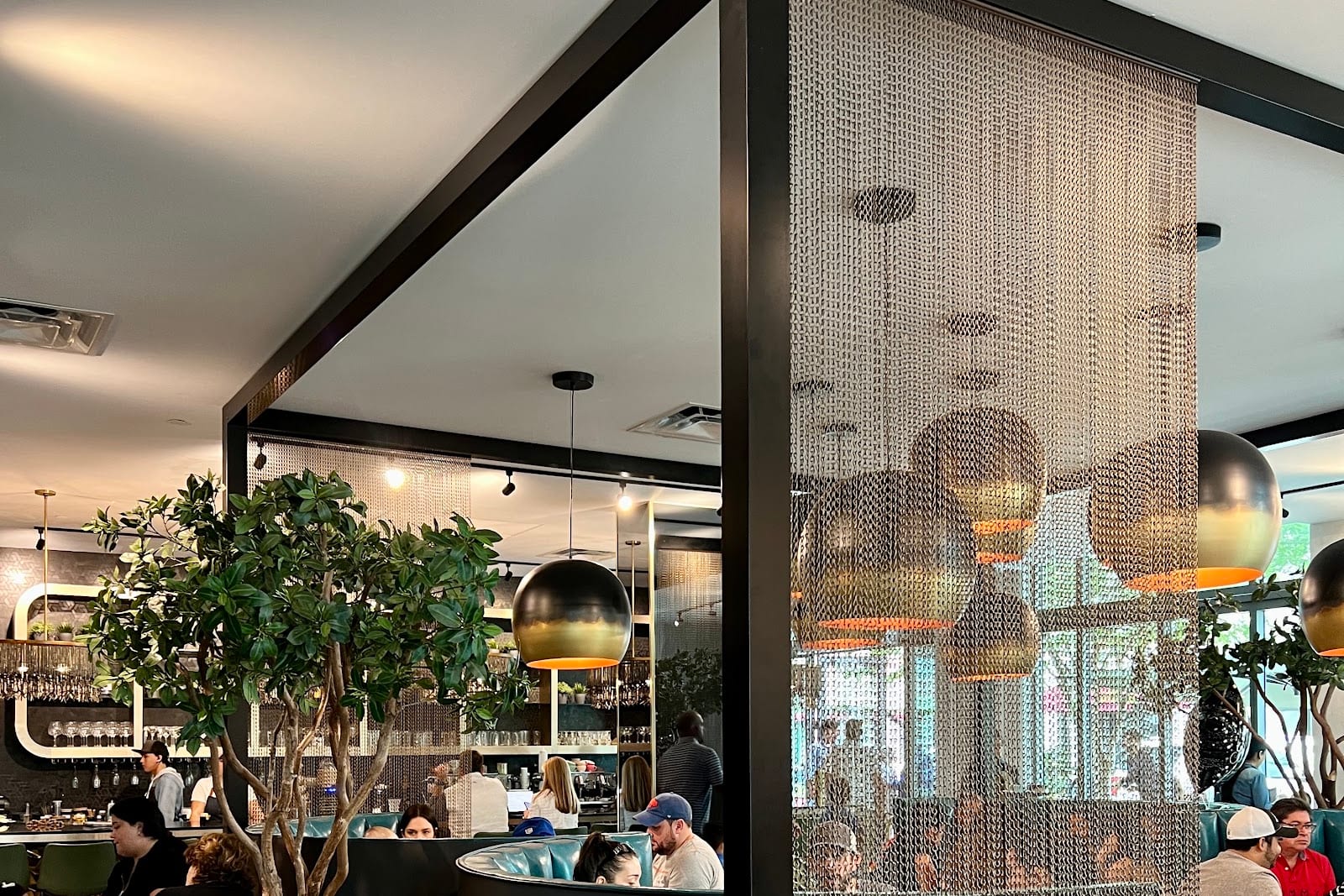 Outdoor terrace tables at Bistro Cafe near Merrick Park in Coral Gables