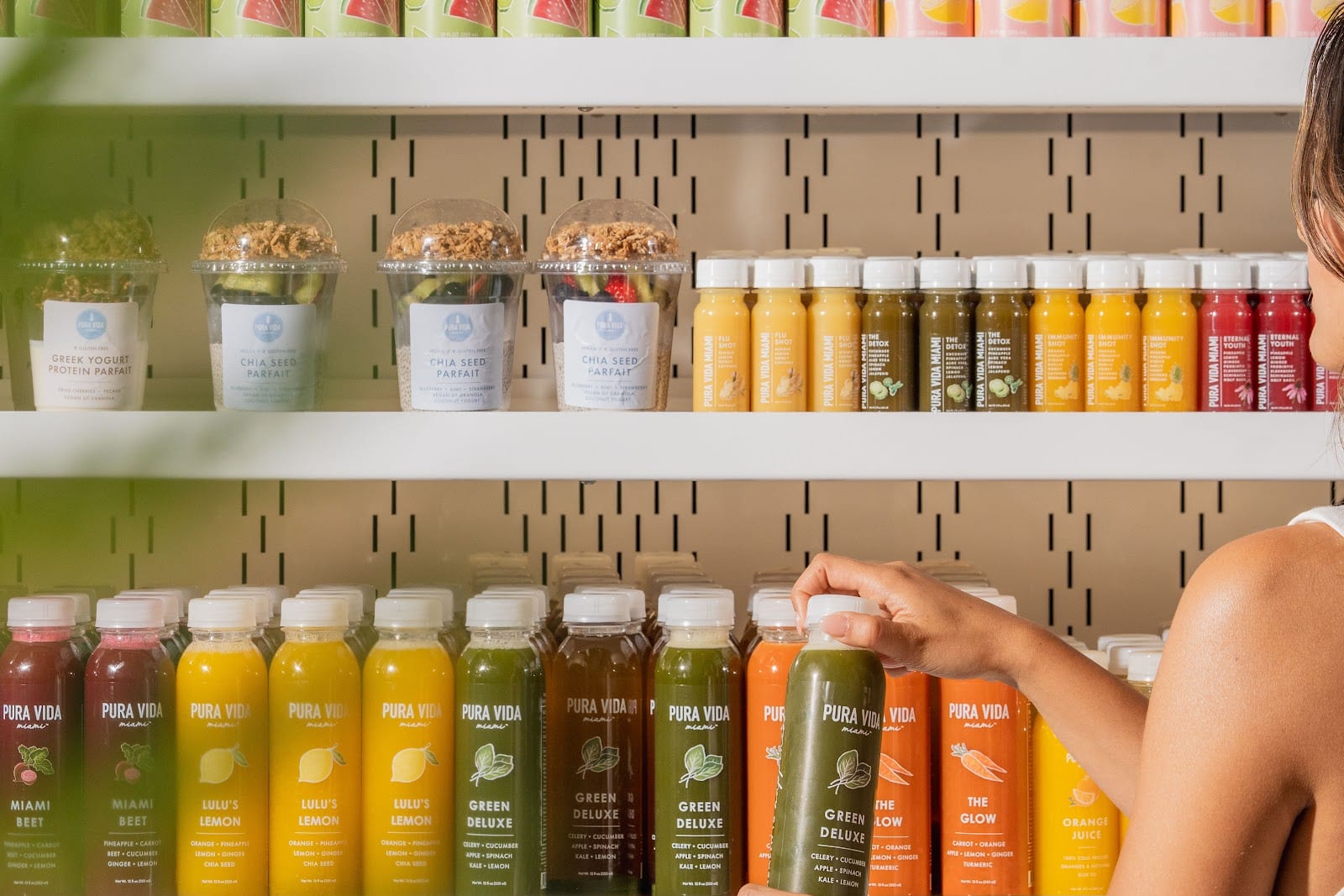 Grab and go cold pressed juices and bowls at Pura Vida Miami on Miracle Mile