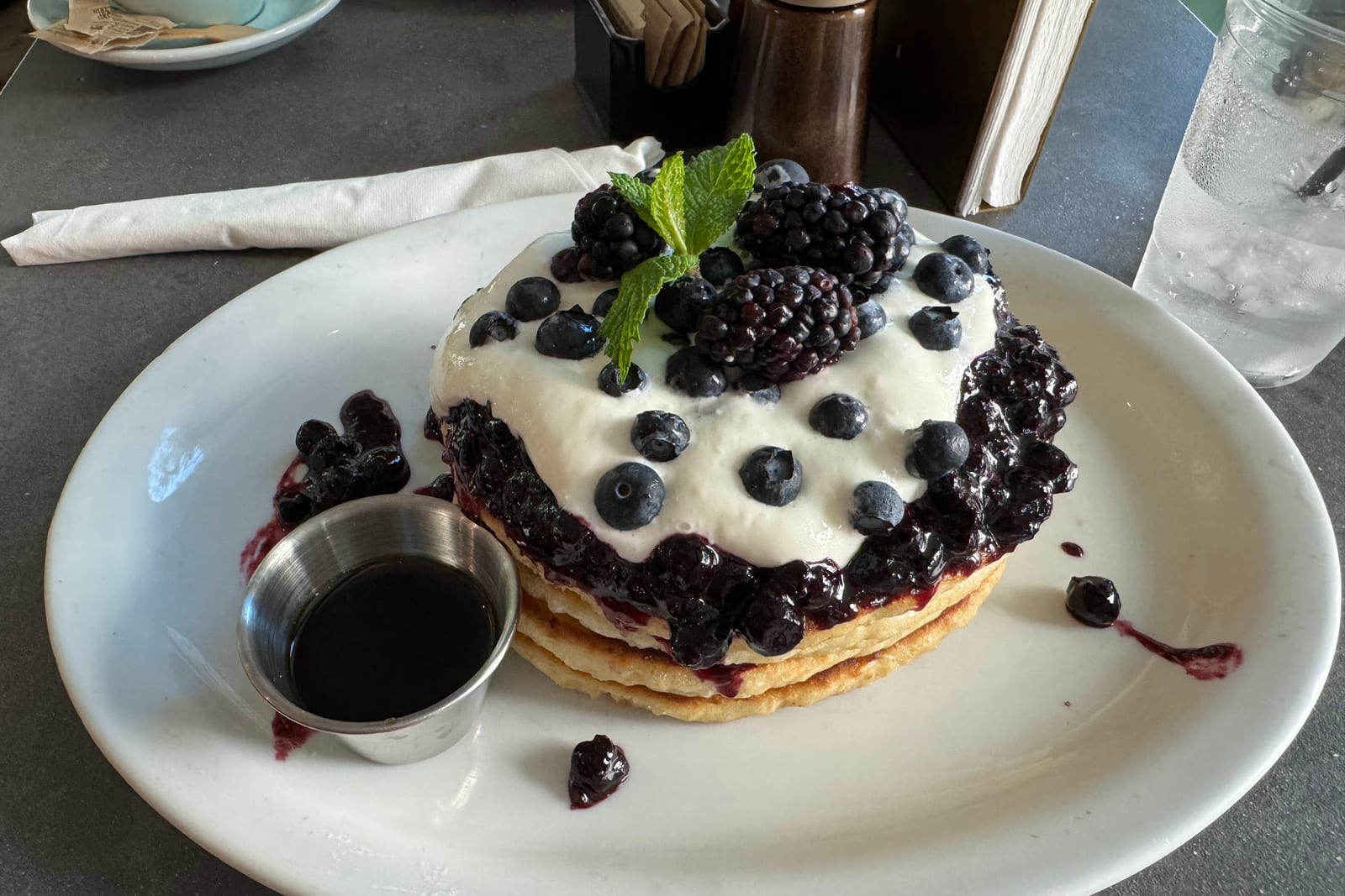Blueberry pancakes at Bistro Cafe in Coral Gables