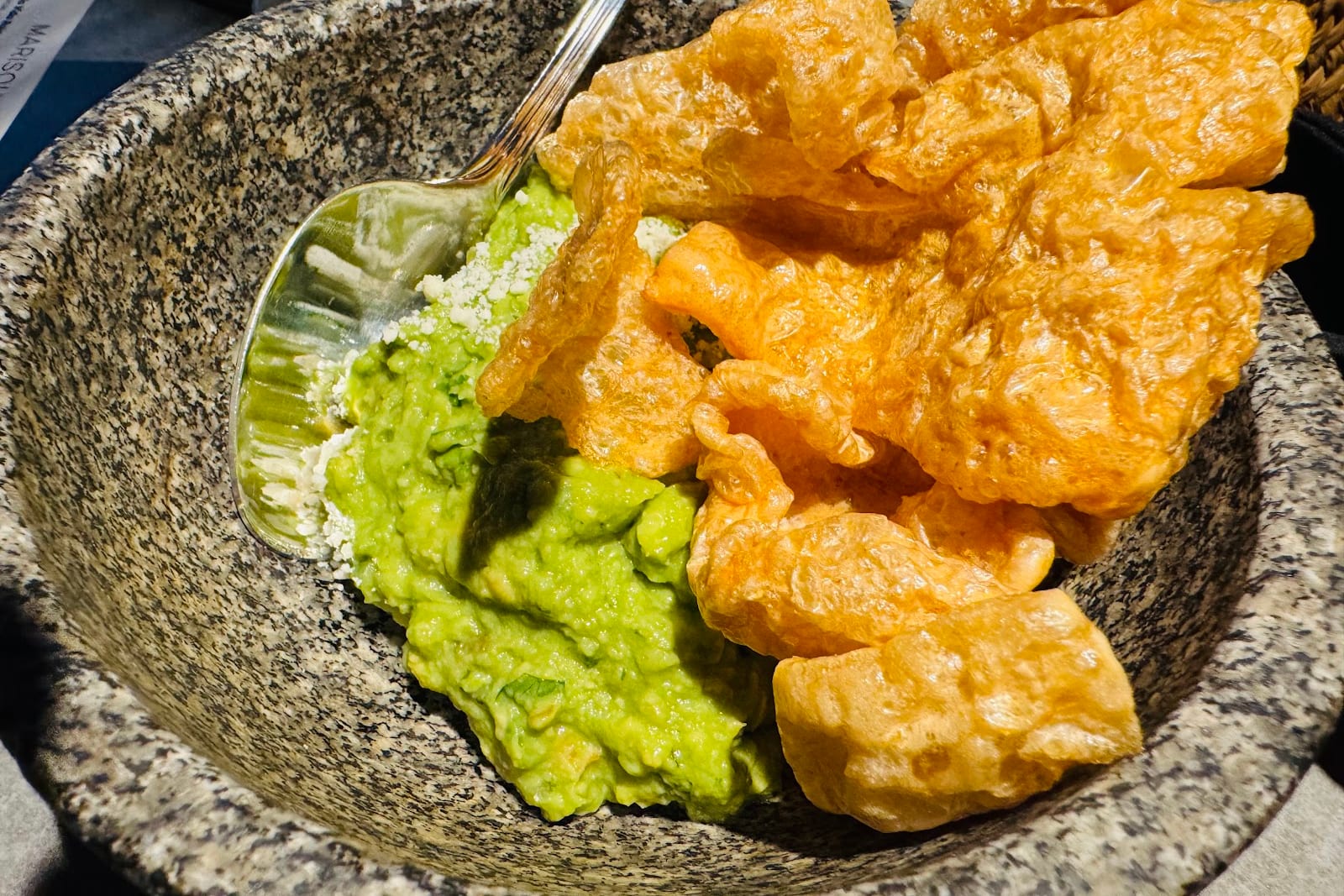 Guacamole in a molcajete at Talavera Cocina Mexicana in Coral Gables