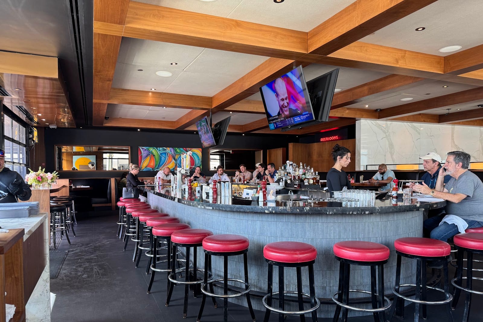 Bar and dining room at Doc B's Restaurant on Miracle Mile