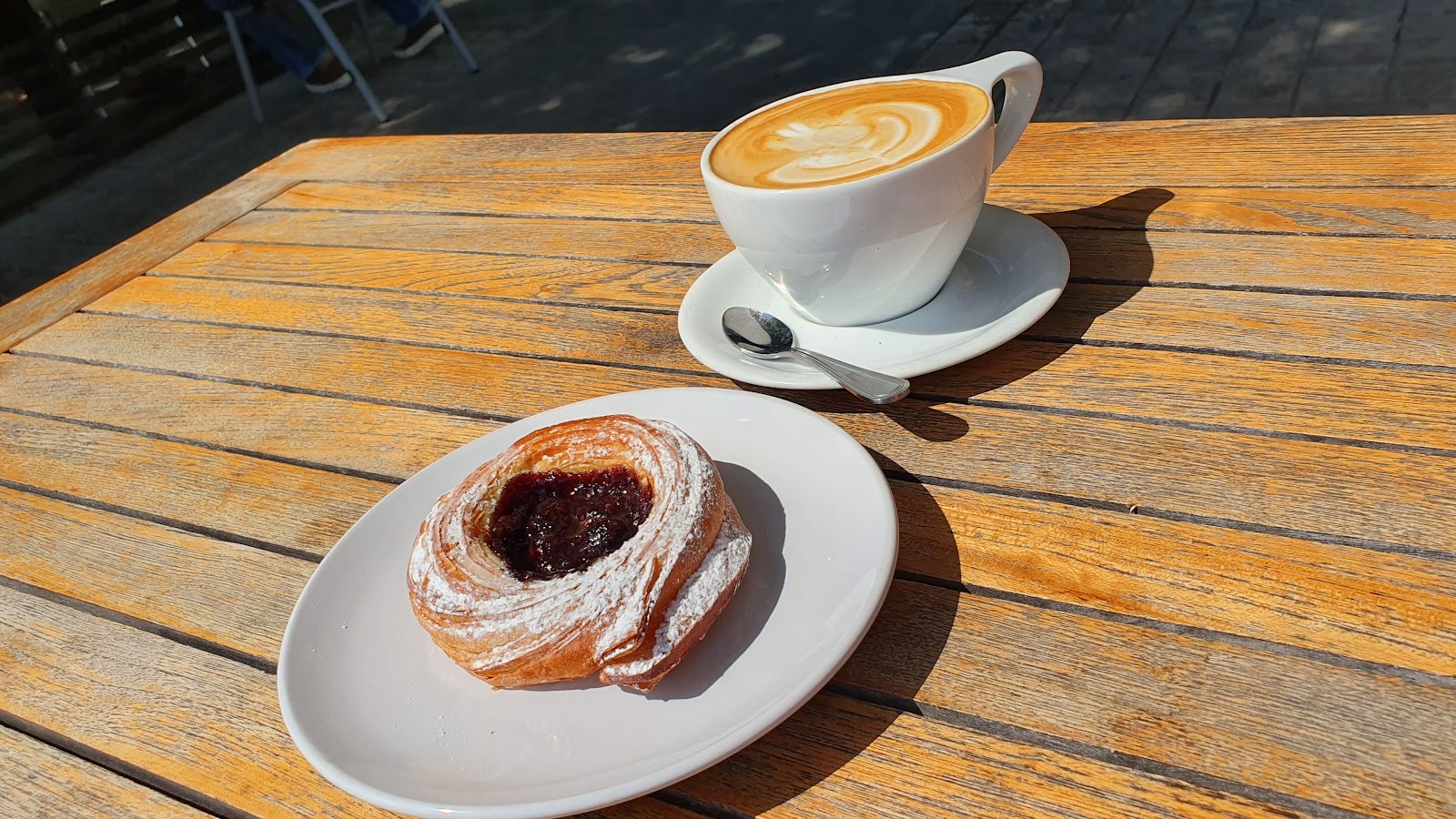 A lavender latte specialty coffee with floral notes at White Rose Coffee in Coral Gables